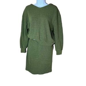 Women’s 2 piece sweater outfit long sleeve knitted sweater and matching skirt
